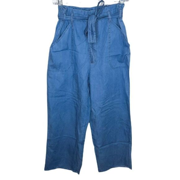 Express Extreme High Rise Stretch Crop with Frayed Hem sz S - Picture 1 of 6